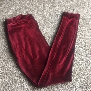 Sz S Blackmilk mulled wine velvet leggings